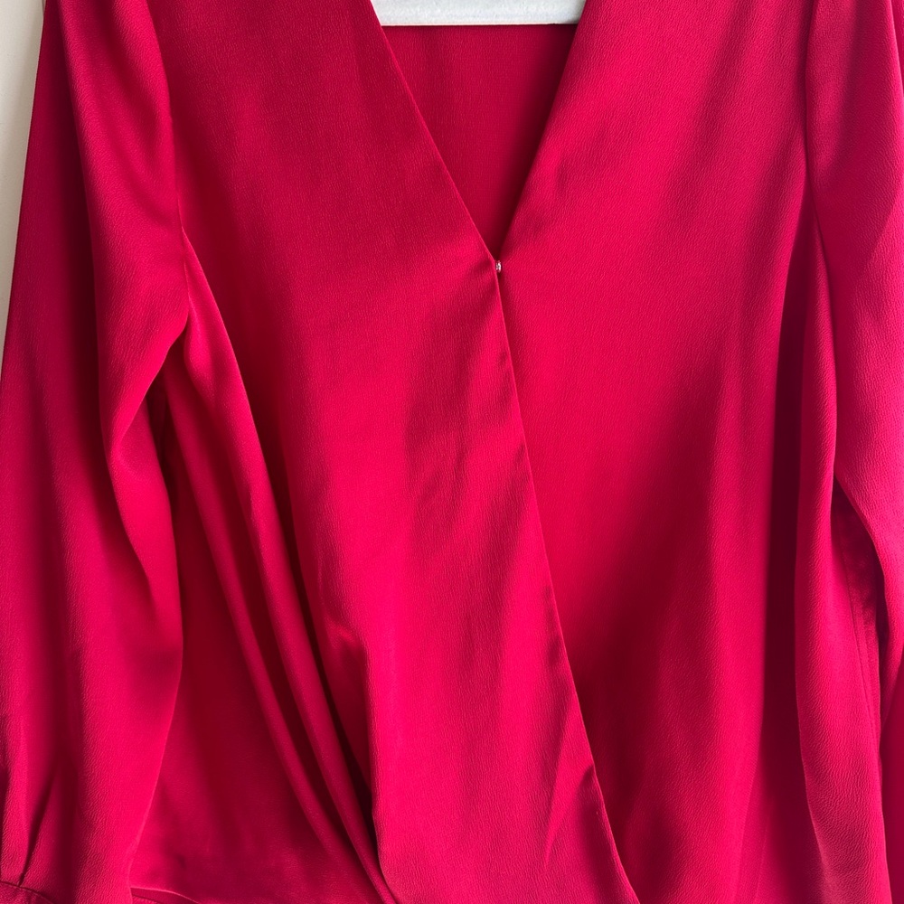 Vince Camuto Fuchsia Wrap Blouse
